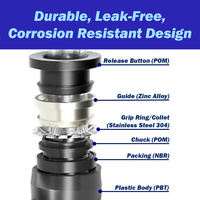 PE5/16 FLOFLEX FLOFLEX COMPOSITE PUSH-IN PNEUMATIC FITTING, 5/16"" TUBE UNION TEE